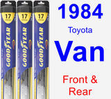 Front & Rear Wiper Blade Pack for 1984 Toyota Van - Hybrid