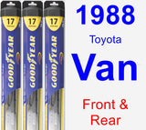 Front & Rear Wiper Blade Pack for 1988 Toyota Van - Hybrid