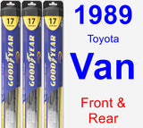 Front & Rear Wiper Blade Pack for 1989 Toyota Van - Hybrid