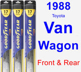 Front & Rear Wiper Blade Pack for 1988 Toyota Van Wagon - Hybrid