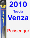 Passenger Wiper Blade for 2010 Toyota Venza - Hybrid