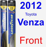 Front Wiper Blade Pack for 2012 Toyota Venza - Hybrid