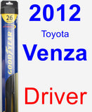 Driver Wiper Blade for 2012 Toyota Venza - Hybrid