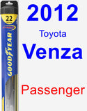 Passenger Wiper Blade for 2012 Toyota Venza - Hybrid