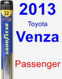 Passenger Wiper Blade for 2013 Toyota Venza - Hybrid
