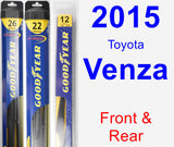 Front & Rear Wiper Blade Pack for 2015 Toyota Venza - Hybrid