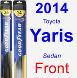 Front Wiper Blade Pack for 2014 Toyota Yaris - Hybrid