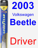 Driver Wiper Blade for 2003 Volkswagen Beetle - Hybrid