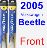 Front Wiper Blade Pack for 2005 Volkswagen Beetle - Hybrid