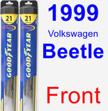 Front Wiper Blade Pack for 1999 Volkswagen Beetle - Hybrid