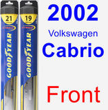 Front Wiper Blade Pack for 2002 Volkswagen Cabrio - Hybrid