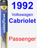 Passenger Wiper Blade for 1992 Volkswagen Cabriolet - Hybrid