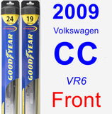 Front Wiper Blade Pack for 2009 Volkswagen CC - Hybrid