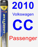 Passenger Wiper Blade for 2010 Volkswagen CC - Hybrid