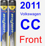 Front Wiper Blade Pack for 2011 Volkswagen CC - Hybrid