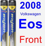 Front Wiper Blade Pack for 2008 Volkswagen Eos - Hybrid