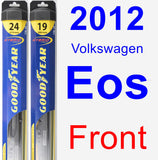 Front Wiper Blade Pack for 2012 Volkswagen Eos - Hybrid