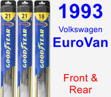 Front & Rear Wiper Blade Pack for 1993 Volkswagen EuroVan - Hybrid