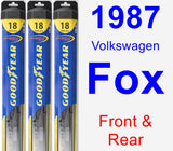 Front & Rear Wiper Blade Pack for 1987 Volkswagen Fox - Hybrid