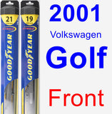 Front Wiper Blade Pack for 2001 Volkswagen Golf - Hybrid