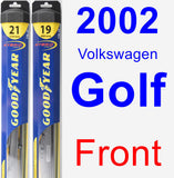 Front Wiper Blade Pack for 2002 Volkswagen Golf - Hybrid