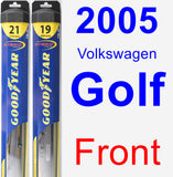 Front Wiper Blade Pack for 2005 Volkswagen Golf - Hybrid