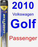 Passenger Wiper Blade for 2010 Volkswagen Golf - Hybrid