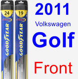 Front Wiper Blade Pack for 2011 Volkswagen Golf - Hybrid