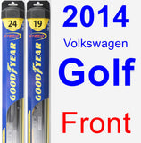 Front Wiper Blade Pack for 2014 Volkswagen Golf - Hybrid