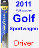 Driver Wiper Blade for 2011 Volkswagen Golf Sportwagen - Hybrid