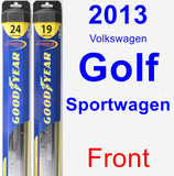 Front Wiper Blade Pack for 2013 Volkswagen Golf Sportwagen - Hybrid