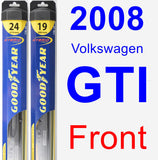 Front Wiper Blade Pack for 2008 Volkswagen GTI - Hybrid