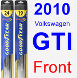 Front Wiper Blade Pack for 2010 Volkswagen GTI - Hybrid