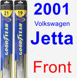 Front Wiper Blade Pack for 2001 Volkswagen Jetta - Hybrid