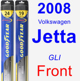 Front Wiper Blade Pack for 2008 Volkswagen Jetta - Hybrid