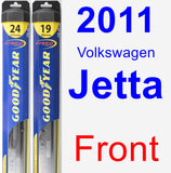 Front Wiper Blade Pack for 2011 Volkswagen Jetta - Hybrid