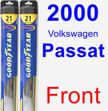 Front Wiper Blade Pack for 2000 Volkswagen Passat - Hybrid