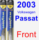 Front Wiper Blade Pack for 2003 Volkswagen Passat - Hybrid