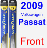 Front Wiper Blade Pack for 2009 Volkswagen Passat - Hybrid