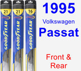 Front & Rear Wiper Blade Pack for 1995 Volkswagen Passat - Hybrid