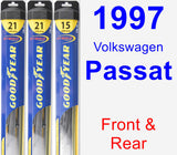 Front & Rear Wiper Blade Pack for 1997 Volkswagen Passat - Hybrid