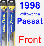 Front Wiper Blade Pack for 1998 Volkswagen Passat - Hybrid