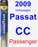 Passenger Wiper Blade for 2009 Volkswagen Passat CC - Hybrid