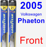 Front Wiper Blade Pack for 2005 Volkswagen Phaeton - Hybrid