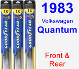 Front & Rear Wiper Blade Pack for 1983 Volkswagen Quantum - Hybrid
