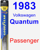 Passenger Wiper Blade for 1983 Volkswagen Quantum - Hybrid