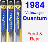 Front & Rear Wiper Blade Pack for 1984 Volkswagen Quantum - Hybrid