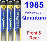 Front & Rear Wiper Blade Pack for 1985 Volkswagen Quantum - Hybrid
