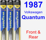 Front & Rear Wiper Blade Pack for 1987 Volkswagen Quantum - Hybrid