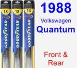 Front & Rear Wiper Blade Pack for 1988 Volkswagen Quantum - Hybrid